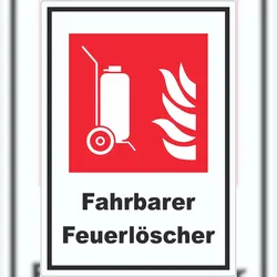 HB-Druck Fahrbarer Feuerlöscher Aufkleber A8 (52x74mm)