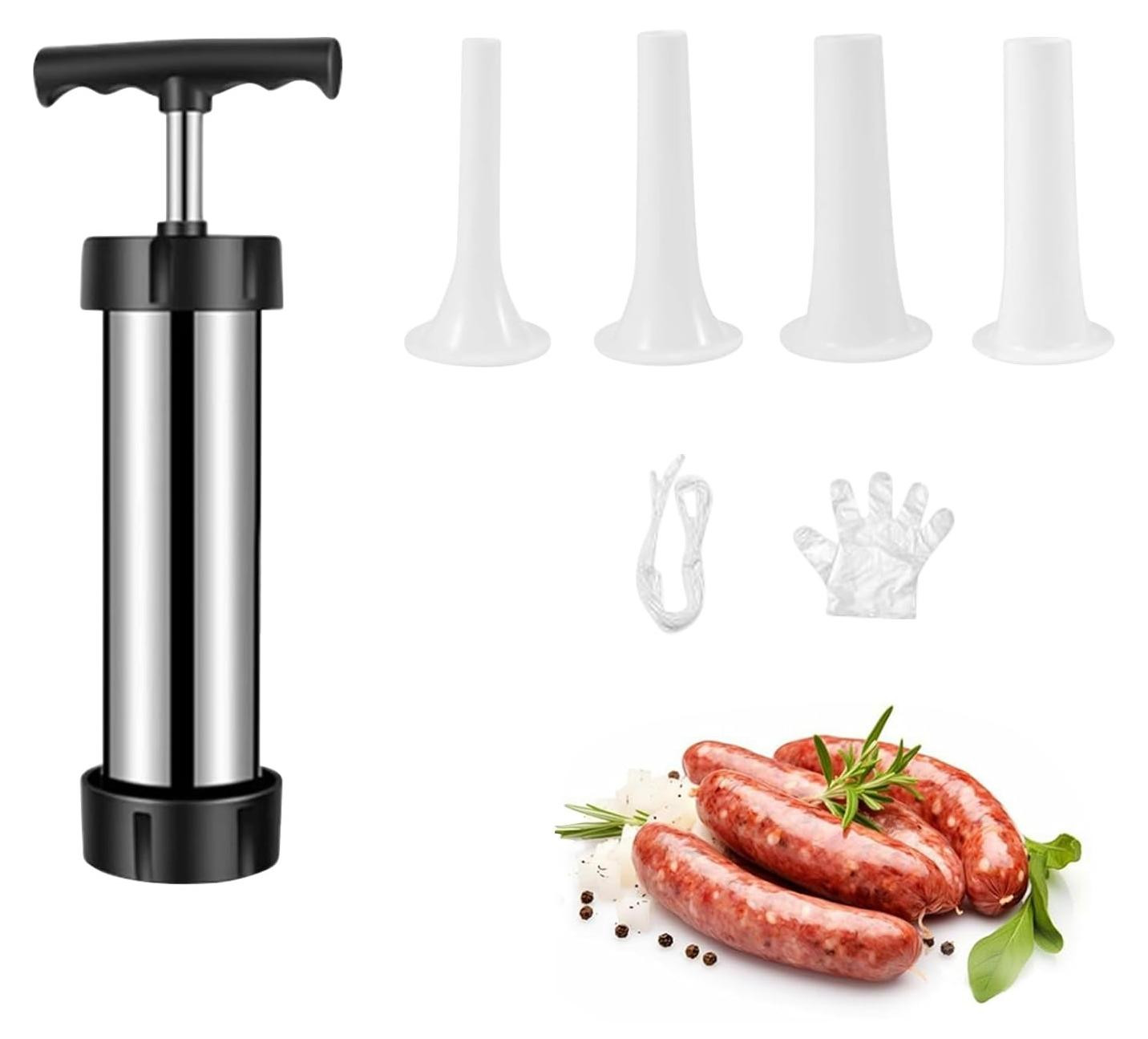 Handmatige worstvulmachine met 4 mondstukken