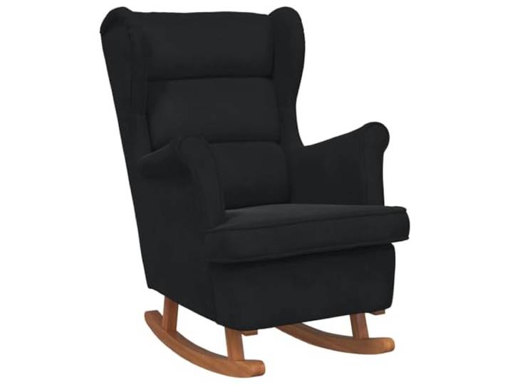 Schaukelstuhl mit Kissen Schwarz 92x71x100cm aus Sperrholz Sperrholzrahmen, Armlehnen Polyester, wasserabweisendes Kissen, verarbeitete Rückseite, pflegeleicht