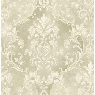 Seabrook Designs Capriana Scroll Trellis Unpasted Wallpaper