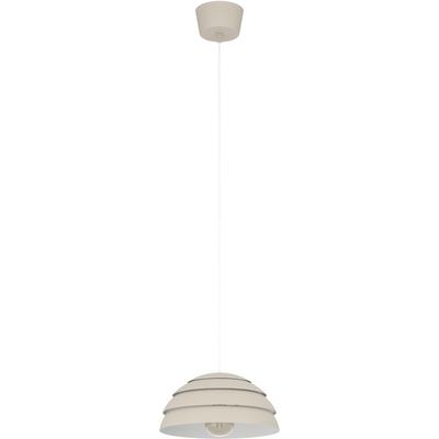 EGLO Hängeleuchte "VITTORITO", beige (sandfarben), 1, Ø 30cm H: 110cm, 1 Stk., Leuchten, Hängelampe, Lampe sandfarben Stahl, Höhe 110cm, Wohnzimmer, Hängeleuchte