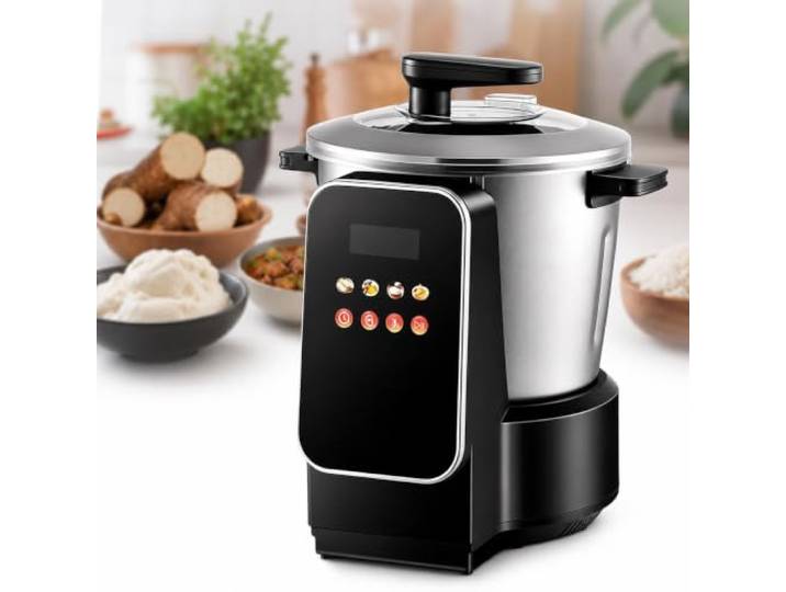 Fufu-Maker Mit Hohem Drehmoment, Zerstoßene Yams-Küchenmaschine 900 W Leistung, 6 L Antihaft-Topf, Touch-LED-Panel, For Kochen Von Fufu-Nshima-Reissuppe Im Haushalt