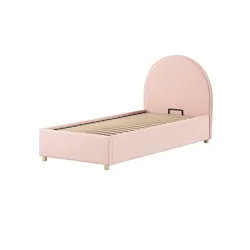 POLSTERBETT Karlotta 90x200 mit Bettkasten Bouclé Stoff rosa