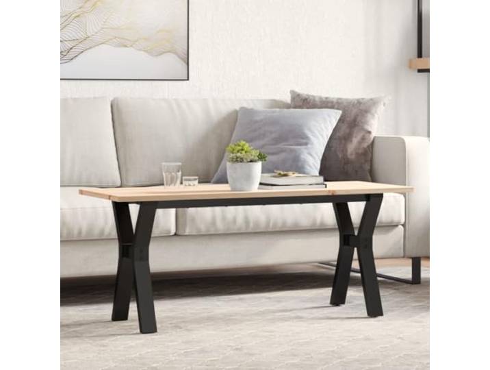 HEFZGDB Couchtisch Y-Gestell 110x40x45 cm Massivholz Kiefer & Stahl mit robuster Tischplatte für Wohnzimmer, Langlebiges Material und stabile Struktur für Eleganz