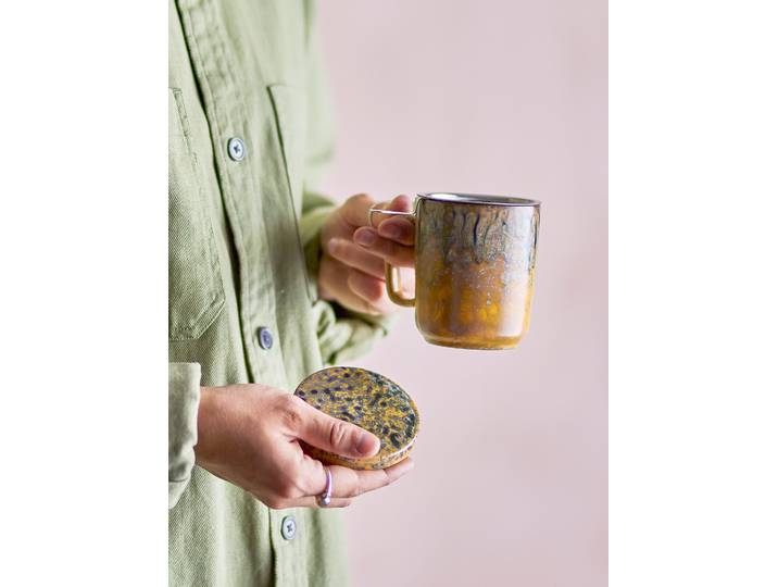 Tasse mit Deckel und Teesieb Yuma Ø 8cm Grün/Grün