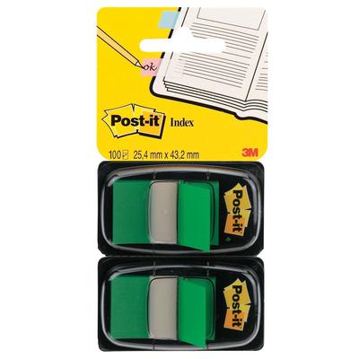 Post-it Haftstreifen Index Standard 25,4x43,2mm 50 Blatt grün VE=6x2 Spender