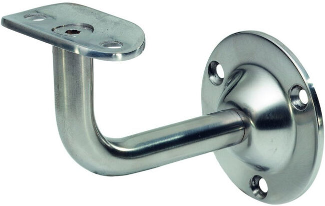 KWS Support de main courante 4525 avec appui plat Acier, argenté, peint cuisson ; Woelm (452502)