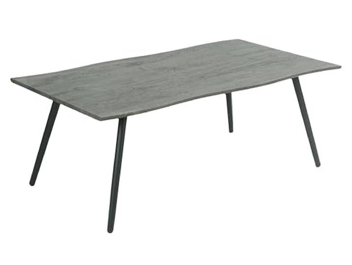 Hela Tische, Couchtisch Zagreb, Baumkantenoptik Grau, Rundrohr-Metallfuß, Maß 110x60cm