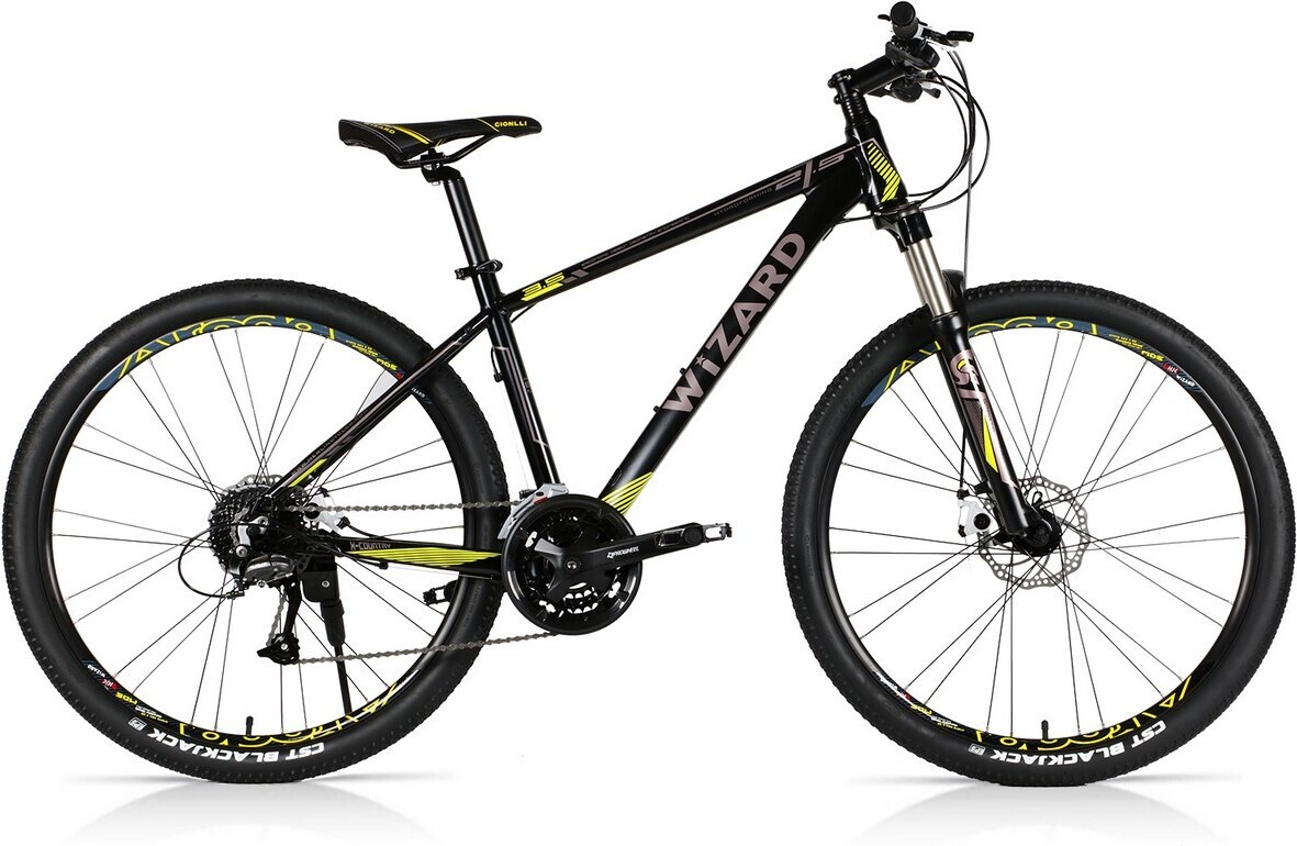27.5 Zoll Alu Wizard X-Country 3.5 Fahrrad Shimano 27 Gang MTB schwarz gelb Rh54cm