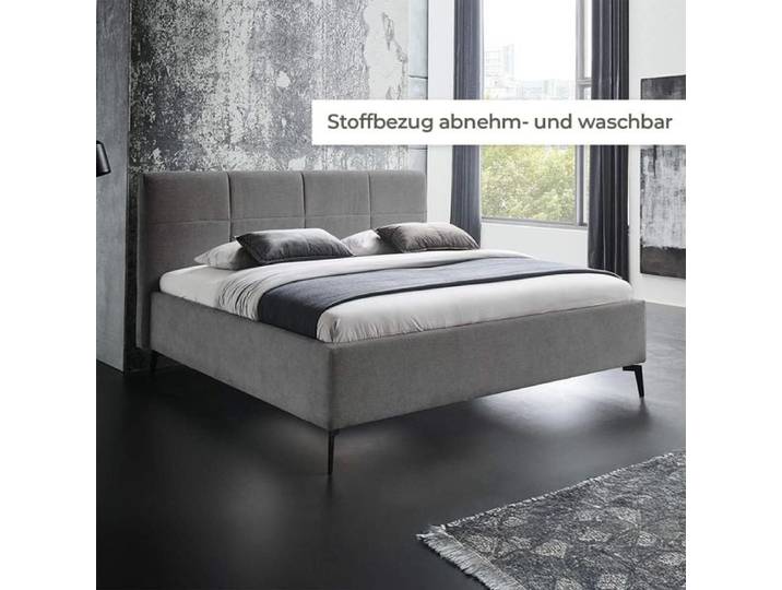 HOMELIV. Polsterbett SwitchIT Jackson Webstoff 180x200cm Dunkelgrau Mit abnehmbarem Bezug