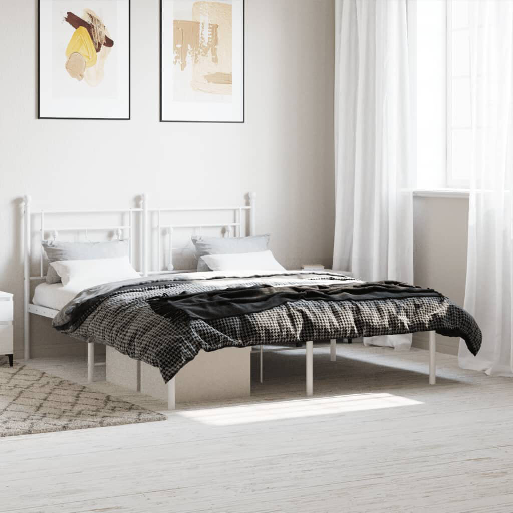 Marlow Home Co. Acari Metal Bed White 160 x 200 cm