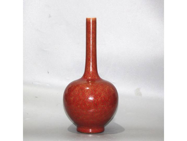 Vase en céramique rouge de style chinois, imitation antique, objet de collection, artisanat d'art vintage