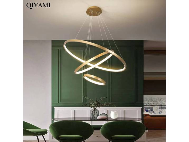 Plafond moderne à LEDs lustre Villa salon chambre salle à manger fer lustre maison éclairage intérieur lumières décoratives