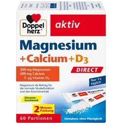 DOPPELHERZ Magnesium+Calcium+D3 DIRECT Pellets 60 St