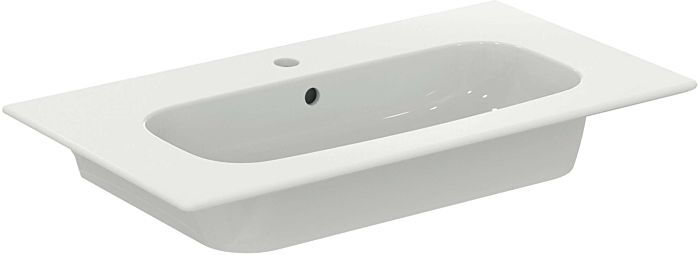 Ideal Standard life A Möbelwaschtisch-Paket K8744NX 84x46x64,5cm, 1 Hahnloch, Griff schwarz matt, Eiche natur