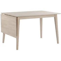 Esstisch Filippa aus Eiche, skandinavischer Klapptisch, Whitewash, 120/165x80 cm, FSC zertifiziert