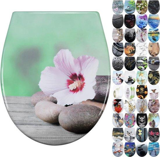 Unyqoos toiletbril met soft-close mechanisme en bloemendesign