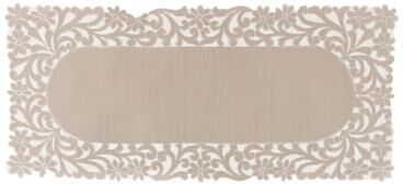 Xia Home Fashions Florence Floral Cutwork Trimed Edge Table Runner, 16 by 36-Inch, Taupe