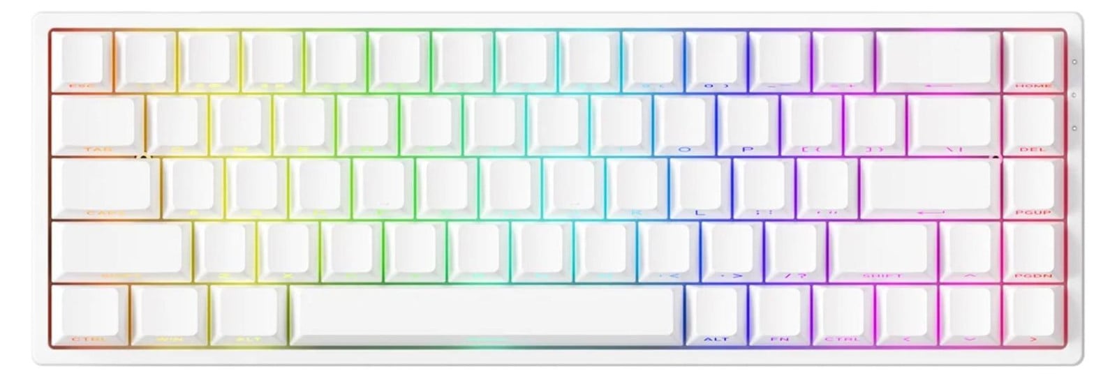MonsGeek FUN68 HE Shine-Through Gaming toetsenbord - Wit - Magnetisch met antiverblinding