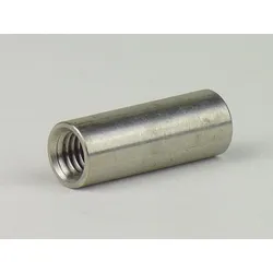 Verbindungsmuffen Edelstahl A4 - M 6x25 - runde Langmuttern - Außendurchmesser 10 mm