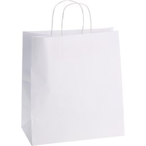 Böttcher-AG Papiertüten weiß, 30,5 x 34 x 17cm, mit Henkel, 150 Stück
