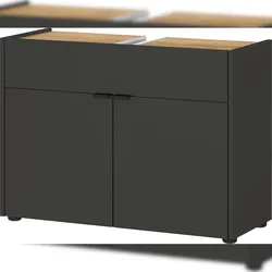 Stoßfester Unterschrank mit Siphonaussparung, 80x34x60, Easy-Clean, `Avis` Kollektion. Farbe: Anthrazit-Beige | Kadima Design