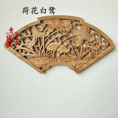 Inspired Finds Traditional Chinese Camphor Wood Dragon Phoenix Wall Hanging 3D Carved Art Decor lotus Crane