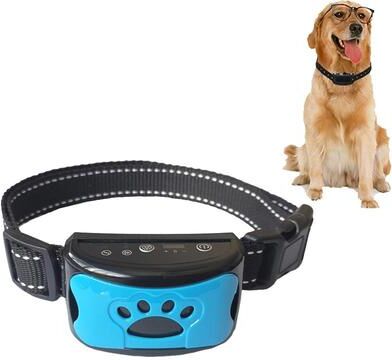 Everyday Crate Smart Rechargeable Waterproof Anti Bark Collar For Dogs With Intelligent Bark Detection sky Blue