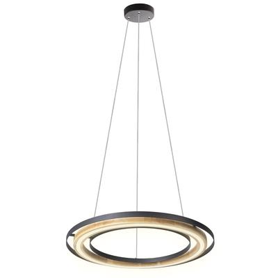 NOWA Hängeleuchte "RILAS", schwarz (schwarz matt), 1, Ø 56cm, 1 Stk., Leuchten, Bambusschirm, LED, dimmbar per Wandschalter, Hängeleuchte