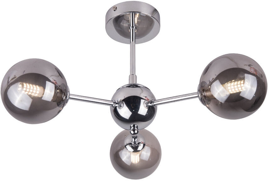 17 Stories Rambrij Glass Semi Flush Mount Polished Chrome 23.5cm H X 45cm W X 45cm D