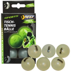 Best-Sporting Tischtennisbälle Glow in the Dark, grün leuchtend, Ø 40mm, 6 Stück