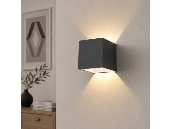 Antracieten wandspot Cube Artdelight - WL CUBE GRA