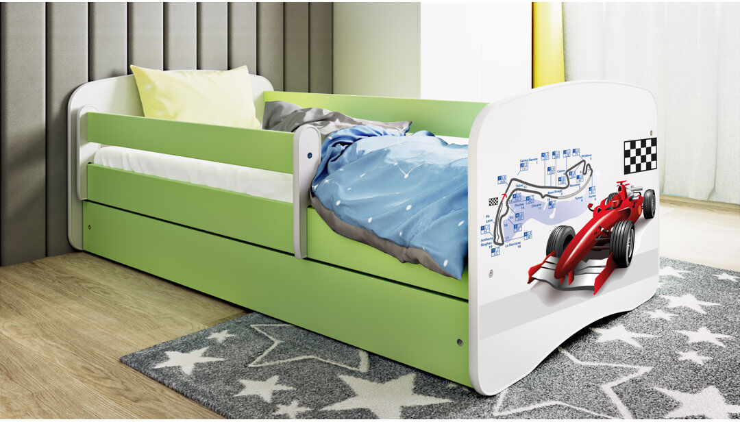 Zipcode Design Cicero Drawer Bed and Mattress Green/White Toddler (70 x 140 cm)