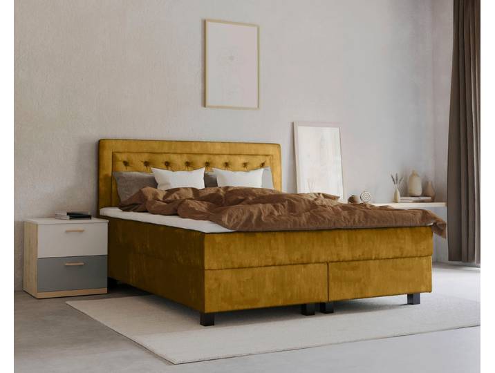 Home affaire Boxspringbett Jeanne, inkl. Topper mit Taschen-Federkernmatratze