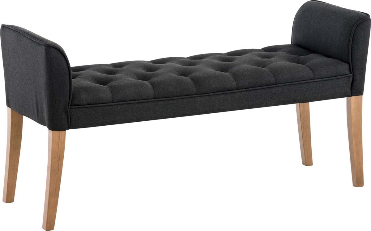 CLP Cleopatra Chaise longue in donkergrijze stof met antiek licht frame