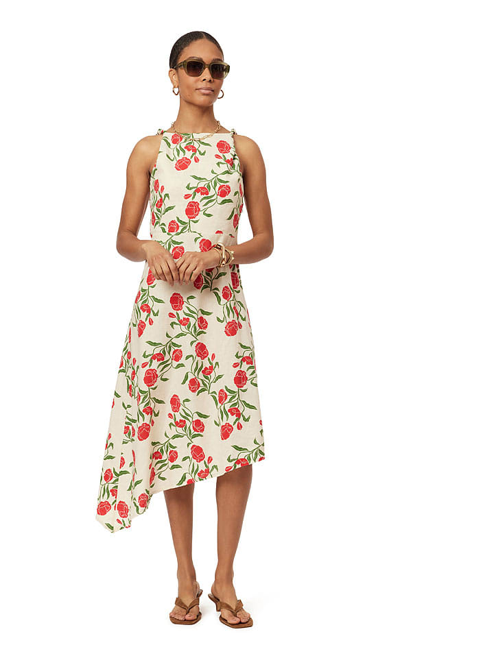 Scotch & Soda Kleid in Beige/ Rot - L