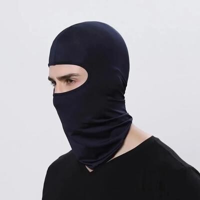Useful Little Things All Season Black Motorcycle Balaclava Face Mask & Outdoor Shield dark Blue