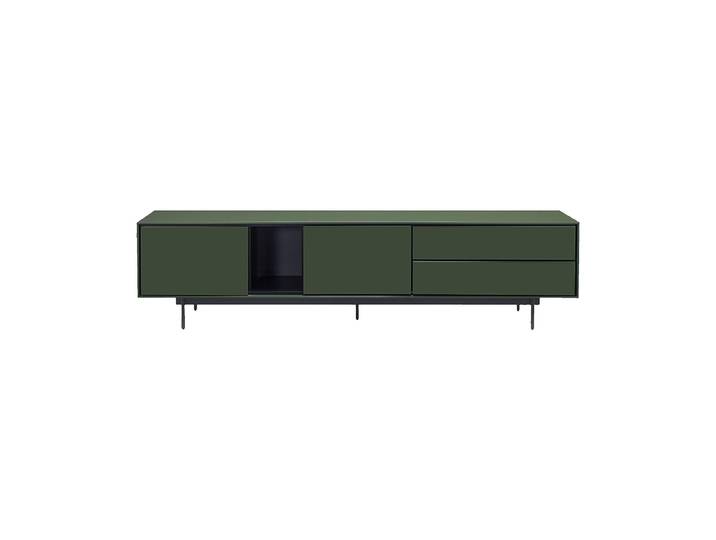 HABITAT - Meuble TV 2 portes et 2 tiroirs - Vert olive - Design by Céline Mognon Fichet - Farrel
