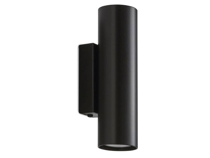Applique tube en métal, noir H: 20cm