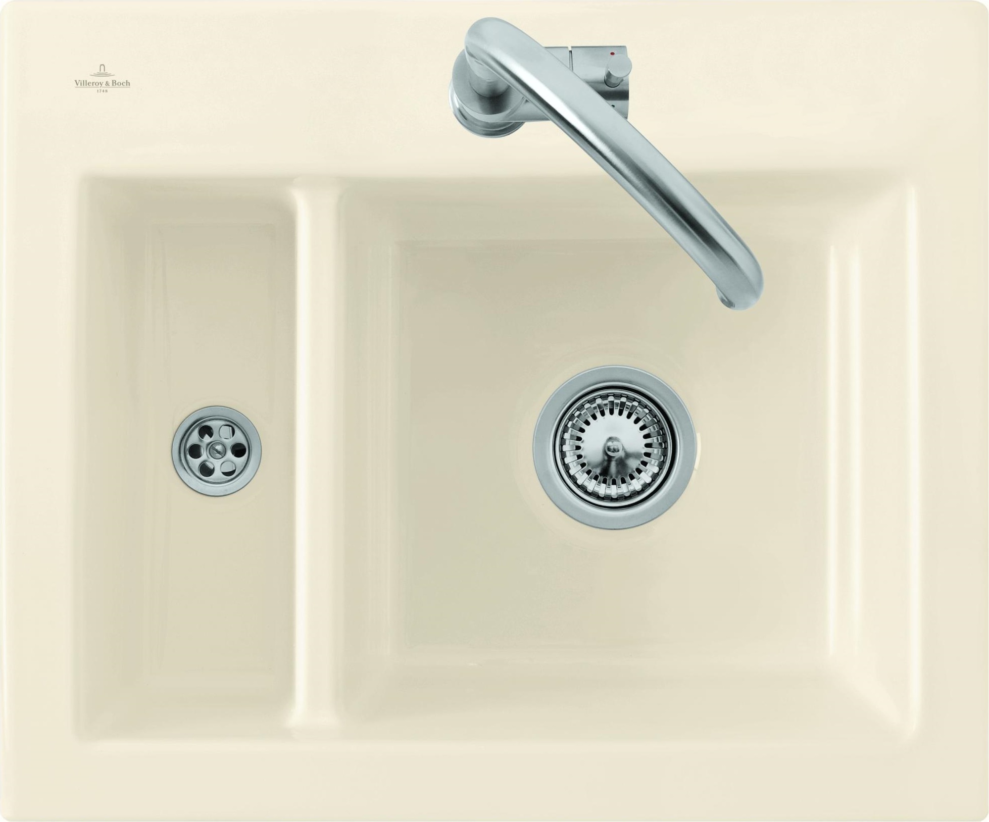 Villeroy & Boch Einbauspüle XM FLAT SUBWAY 585 x 475 mm Handbetätigung fossil