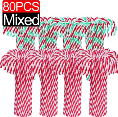 Inspire Picks Classic Candy Cane Christmas Tree Hanging Ornament Set 80pcs mixed 15cm