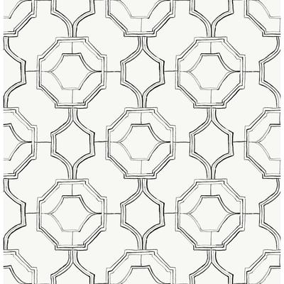 A-Street Prints Gallina Charcoal Trellis Wallpaper