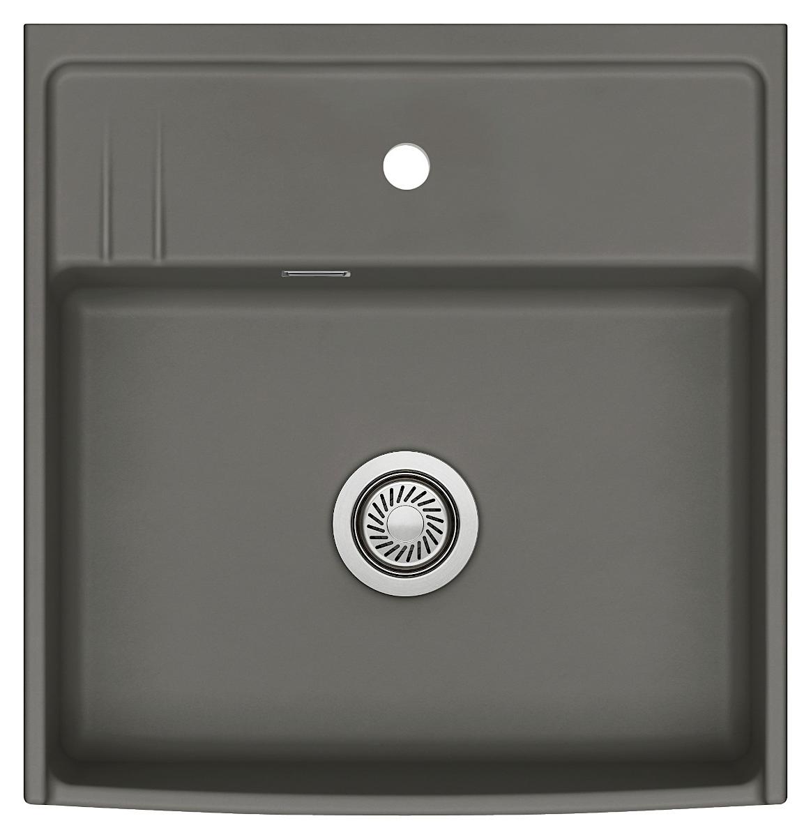 Elementspüle KENTRO 60 in LAVA für AP-Tiefe 60 cm - Handbetätigung / systemceram / Keramikspüle