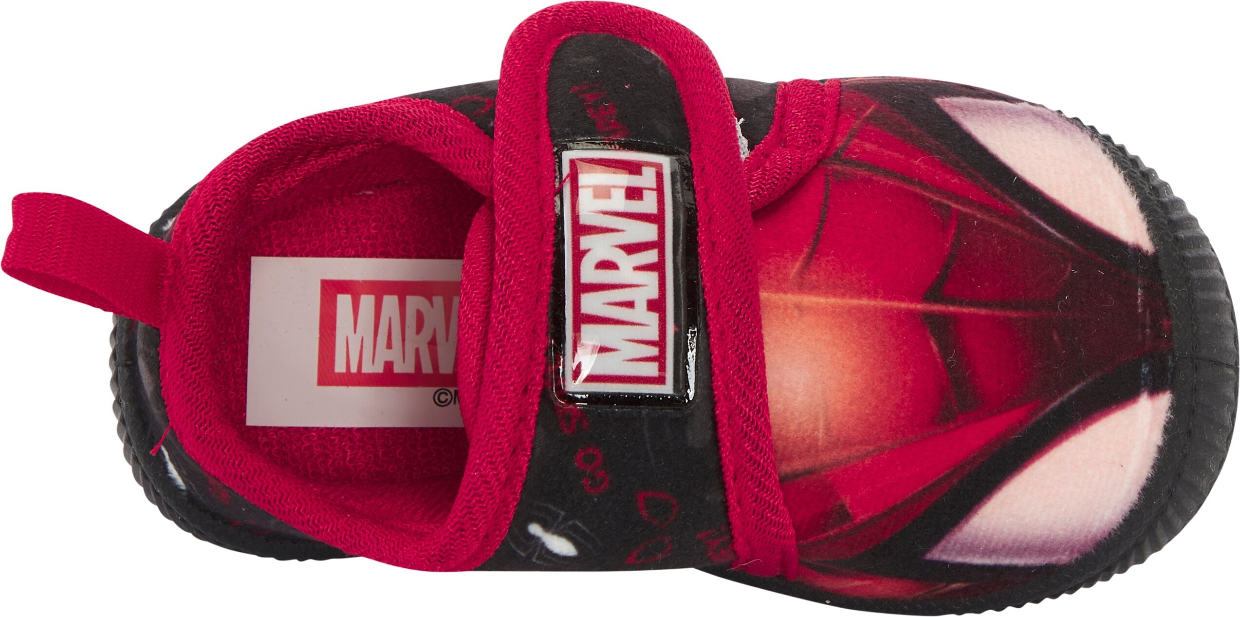 Hausschuh DISNEY "SPIDERMAN", Jungen, Gr. 22, atmungsaktiv, rot (schwarz), Textil, Schuhe Hausschuh, super weiche, flexible Sohle