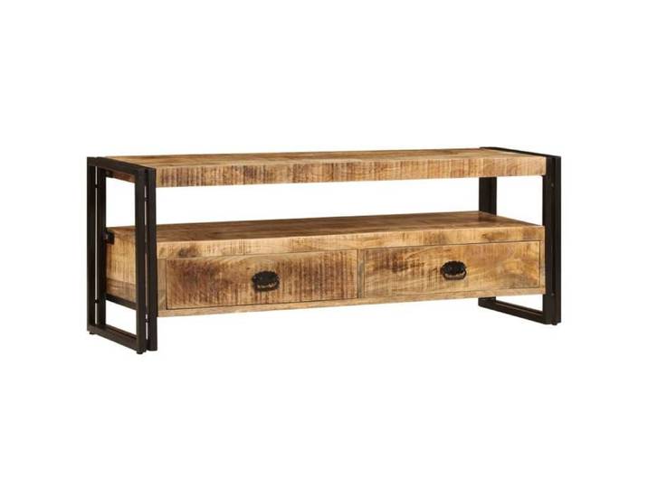 Meuble télé buffet tv télévision design pratique 120 cm bois solide de manguier 2502063