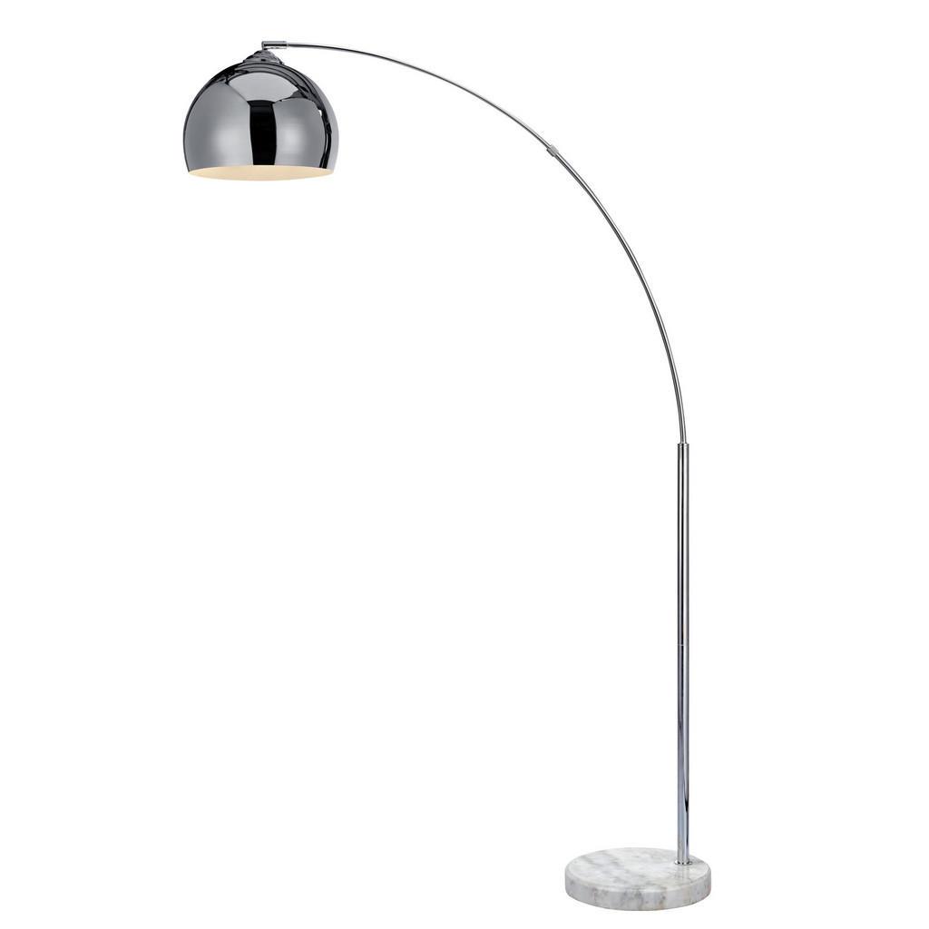 Teamson Home Bogenleuchte, Silber, Metall, Marmor Optik, 30x170x170 cm, Lampen & Leuchten, Innenbeleuchtung, Stehlampen, Bogenlampen