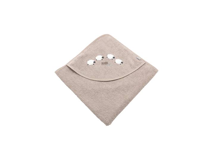 Kapuzenhandtuch STERNTALER Kapuzenbadetuch 80x80 cm SCHAF Flocke , beige (sand), 1 Stk., Frottee, Handtücher, Kapuzenhandtuch