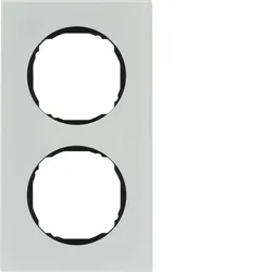 Berker 10122609 Rahmen 2fach, flach, R.8, Glas polarweiß