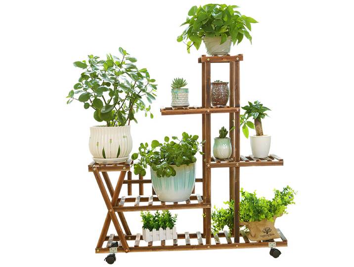 Support de fleurs de balcon en bois massif, support de plantes succulentes pour salon, support de bonsaï multicouche, support de Pot de fleur au sol intérieur