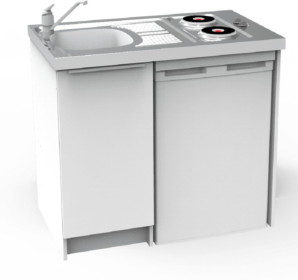 Meuble bas kitchenette CLASSIK 100cm 1 porte avec niche pour réfrigérateur MODERNA ABCE100D05